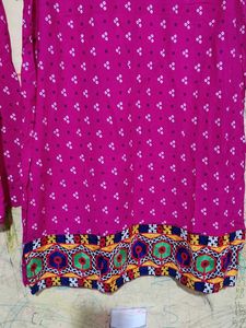 Pink Printed Kurti Set