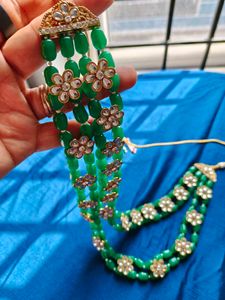 🔥Maharini Set Green Beaded Necklace Se