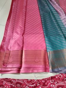 Pink Emboss Soft Silk Saree...