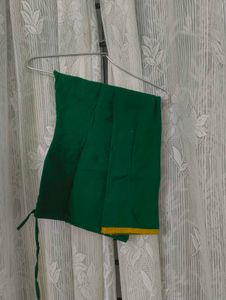 Mustard Yellow Cotton Kurta Set with Green Bottom