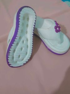 Cute White &amp; Purple Flipflops