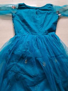 Elegant Blue Embroidered Dress