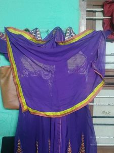 Purple Kurta With Dupatta
