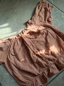 &#34;Peachy Mushroom Ruffle Charm Top 🍑✨🧡&#34;