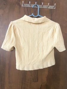 H&amp;M Yellow Knit Polo Top