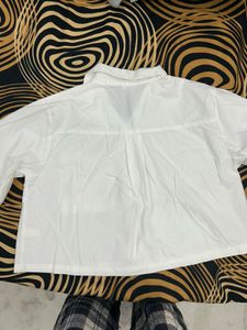 White Crop Top Shirt