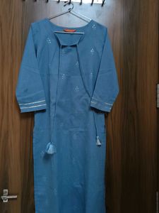 Blue Kurta Pant Set With Dupatta