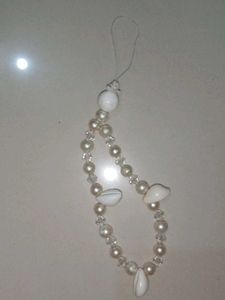 ~~Phone Charm Sea Type Beeded Pastel Colour White~