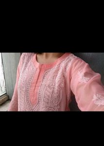 Pink Chikankari Kurti