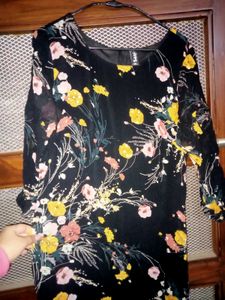 Black Printed Long Dress
