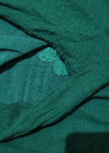 Bottle Green Handloom Cotton Embroidery Kurta Set
