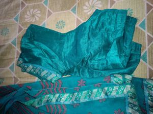 New Chiffon Blue Saree