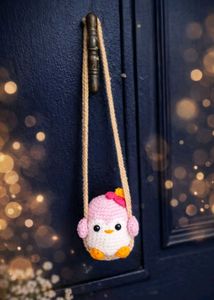 Crochet Penguin car hanging