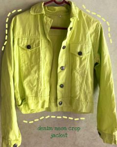 Neon Denim Crop Jacket