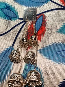 Silver Jhumka Earrings