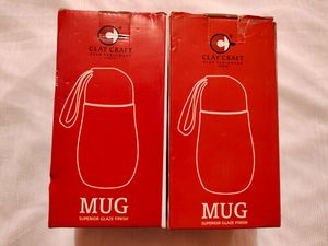Clay Craft Milk Mug With Lid (Pack Of 2)