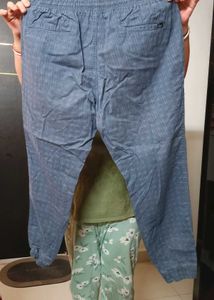 Men Blue Checked Jogger Pants