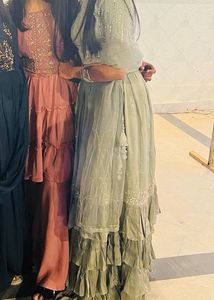 Heavy Sequins Boutique Croptop And Skirt Dupatta
