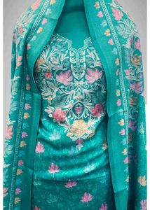 woolen pashmina unstitched suit set