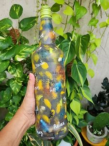 Handpainted Glass Bottle