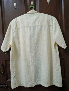 Cream Texture Camp Collar Shirt