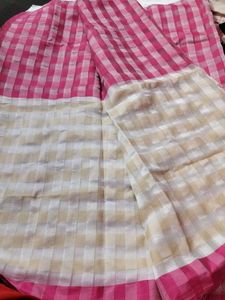 Cotton Blend Striped Saree
