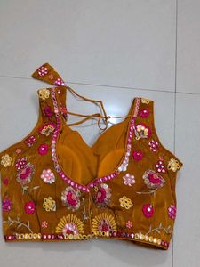 Embroidered Blouse With Mirror Work