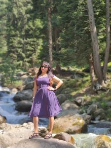 A Beautiful Purple Knee Length Dress