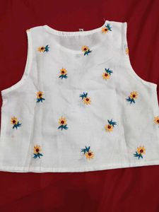 Sunflower Embroidered Top
