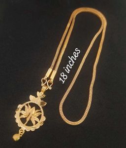 Gold Lotus Pendant Necklace