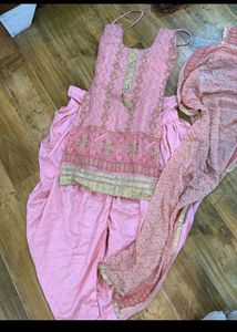 Boutique Stiched Baby Pink Suit