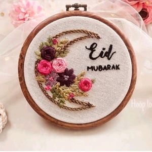 Eid Mubarak Embroidery Hoop