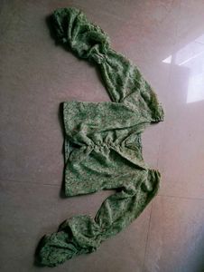 Floral Print Green Top