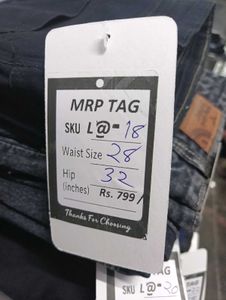 L@18 Size-28 (Sale) Latest Ladies high waist Jeans
