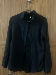Black Long Sleeve weinkled  Shirtf or women