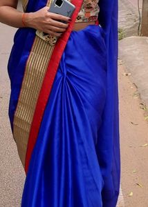 Elegant Fancy Blue Georgette Saree