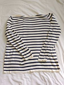 Woolen Striped Long Sleeve Top