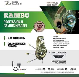 Zeek Rambo Gaming Headset - Camo