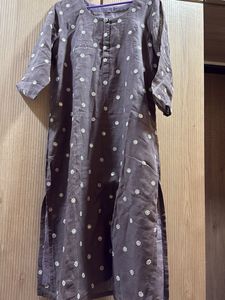 Grey/Mauve Floral Kurta