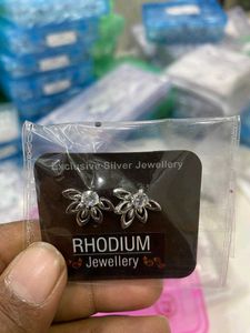 Rhodium Silver Earrings