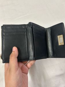 Black leather wallet women