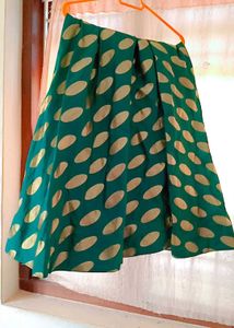 Red Embroidered Festive Blouse And Skirt