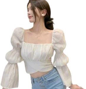White Tie-Front Peasant Blouse