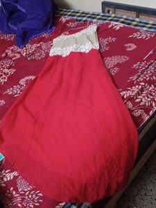 Red &amp; Gold Embellished Kurti