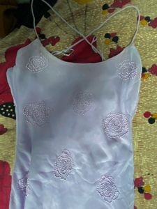 Long Lavender Dress With Sequence Work