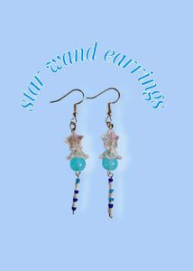 Blue wand y2k earrings