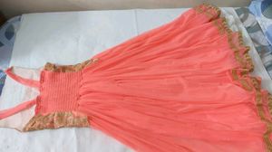 Peach and Gold Party Dress