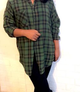 Green Plaid Flannel Shirt