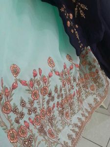 Ethnic Set OfBlue SWith Firoji Shraara And Duppat