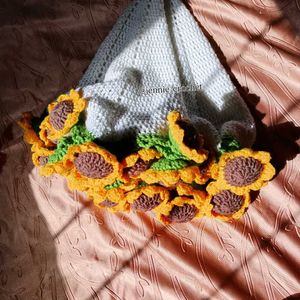 Sunflower Crochet Blanket Bouquet 🌻🍀